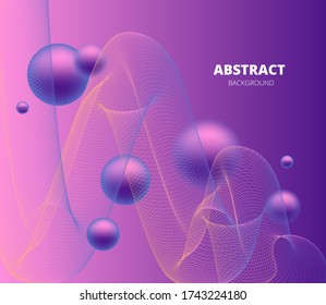 grid of thin lines on a purple background and soaring balls