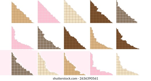 Grid Torn Paper Corner Set
