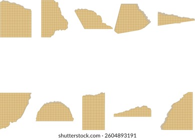 Grid Torn Paper Element Set
