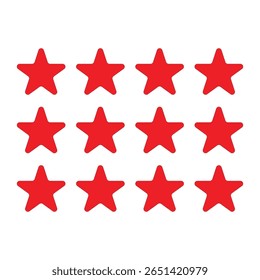 Grid of Twelve Orange Stars