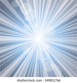 Grid vector background with a burst.