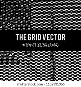 The Grid vector background with grunge texture for creation design of banners, wallpapers ,flyers, web site with grunge industrial sphere.