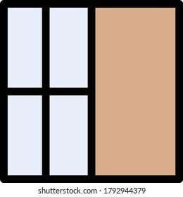 icono de color plano vectorial de cuadrícula 