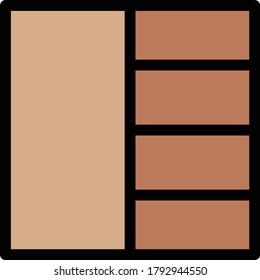 grid vector flat color icon 