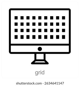 grid vector icon concept design