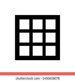 Grid vector icon, flat sign
