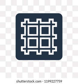 Grid vector icon isolated on transparent background, Grid transparency concept can be used web and mobile