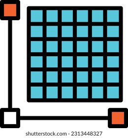 grid Vector illustration on a transparent background. Premium quality symmbols. Line Color vector icons for concept and graphic design.