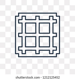 Grid vector outline icon isolated on transparent background, high quality linear Grid transparency concept can be used web and mobile