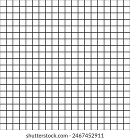 Grid vector pattern. Black lines grid. Seamless square grid. Geometric design background.