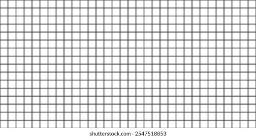 Grid vector pattern. Black lines grid. Seamless square grid. Geometric design background.
