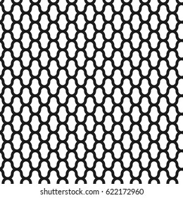 Grid vector seamless pattern, geometric abstract background of black and white color. Modern simple lattice line ornament.