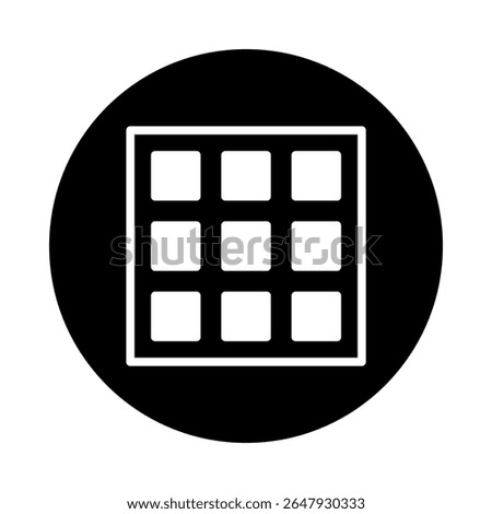 Grid view icon representing content organization and layout options for website and user interfaces