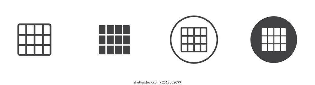 Grid view icon thin line illustration