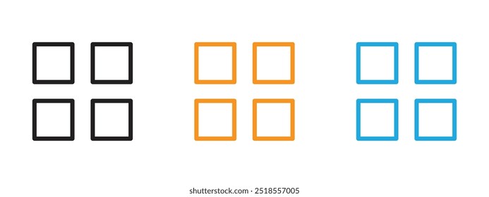 Grid view icon Thin line illustration set