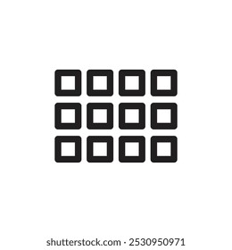 grid view icon Thin line flat illustration
