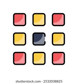 Cuadrícula Ver iconos vectoriales listos para usar Sitio web y móvil