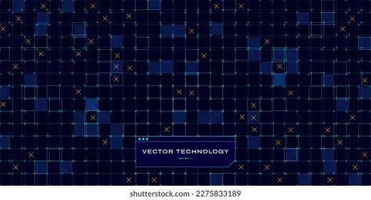 Grid for Virtual Technology Futuristic User Interface HUD. Spaceship FUI GUI Backdrop Design. Design for Science Fiction Theme, Artificial Intelligence, Neural Network and Hi-Tech. Vector Illustration