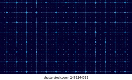 Grid for Virtual Technology Futuristic User Interface HUD. Tech Science Event Conference Forum Backdrop Design. Artificial Intelligence Neural Network and Hi-Tech. Vector Illustration