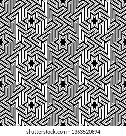 Grid wallpaper. Ethnic background. Folk motif. Polygons backdrop.Stars, figures ornament.Digital paper, textile print, web design, abstract. Seamless pattern. Vector artwork.