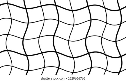 Grid of wavy black lines on a white background wallpaper for design