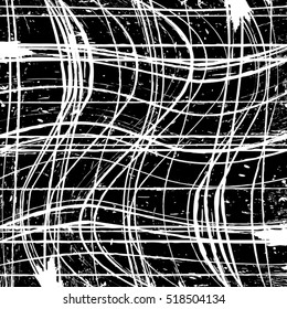 Grid wavy distress overlay texture for your design. EPS10 vector. 