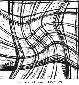 Grid wavy distress overlay texture for your design. EPS10 vector. 