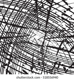 Grid wavy distress overlay texture for your design. EPS10 vector. 