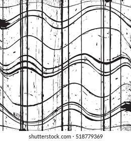 Grid Wavy Lines distress overlay texture for your design. EPS10 vector. 