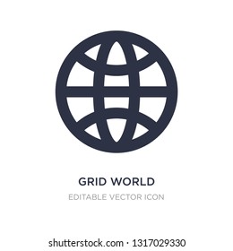grid world icon on white background. Simple element illustration from Signs concept. grid world icon symbol design.