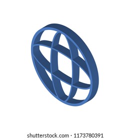 Grid world isometric left top view 3D icon