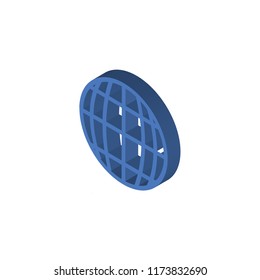Grid world isometric left top view 3D icon