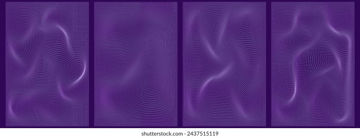Grid y2k set abstract geometry shape. 3d graphic design y2k retro style. Mesh grid line shape. Vector illustration