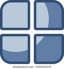 grid-alt button icon, transparent background. replaceable blue color design