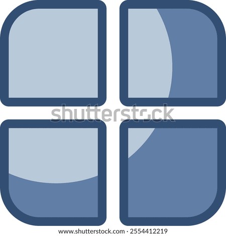 grid-alt button icon, transparent background. replaceable blue color design