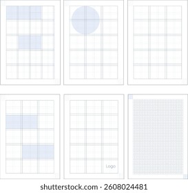 Grid-Based Design Blueprint, Geometric Composition Template for Magazine Banners, Brochures, and Flyers