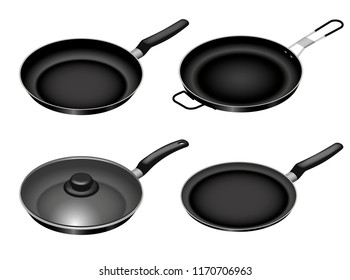 Griddle chef day icon set. Isometric set of griddle chef day vector icons for web design isolated on white background