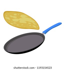 Griddle pan icon. Flat illustration of griddle pan vector icon for web design