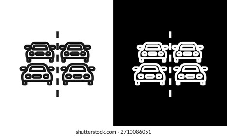 Icono de gridlock establece la colección en blanco y negro

