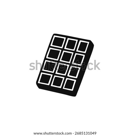 Grid-patterned confectionery silhouette, slightly tilted