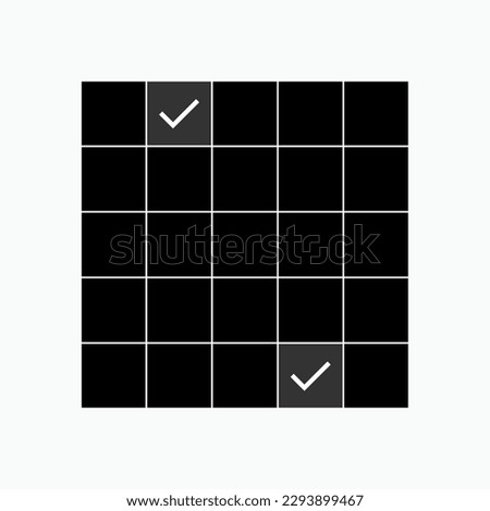 Grids and Check Mark Icon for Seldom. Symbol Sometimes - Vector. 