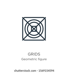 Grids icon vector. Trendy flat grids icon from geometric figure collection isolated on white background. Vector illustration can be used for web and mobile graphic design, logo, eps10