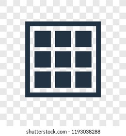 Grids vector icon isolated on transparent background, Grids transparency logo concept