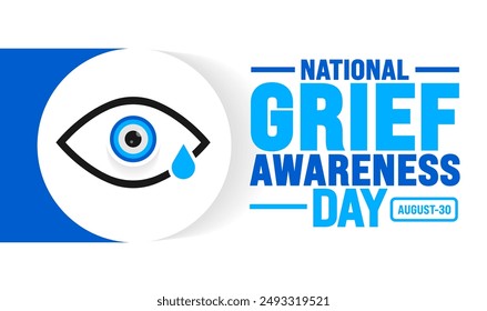 Grief Awareness Day is observed every year in August. Holiday concept. Template for background, banner, card, poster, placard, design template with unique shapes with standard color.