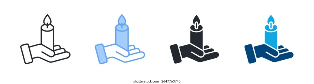 Grief Icon Set Multiple Style. Designed In Outline, Blue, Glyph, Dual Tone