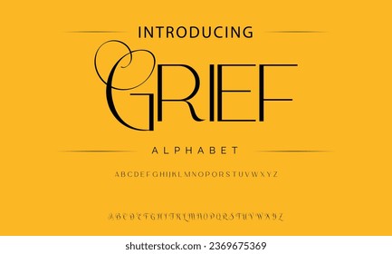 Grief luxury elegant typography vintage serif font wedding invitation logo music fashion property