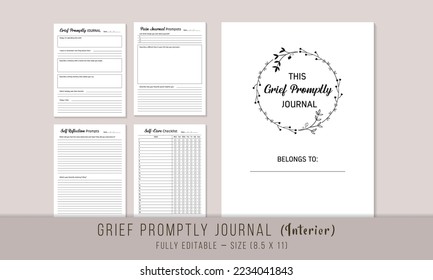 Grief Promptly Journal KDP Interior Template Design