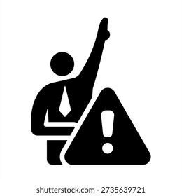 Grievance Icon - Solid Black Glyph Icons For Human Resources Management