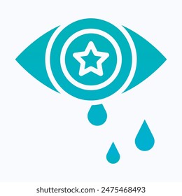 Grieve, Eye Crying, Memorial Day Vector Icon. Isolated Gradient Vector Icon.