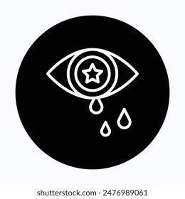 Grieve, Eye Crying, Memorial Day Vector Icon. 
